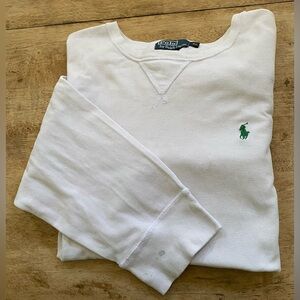 Vintage‎ Polo Ralph Lauren Men’s Sz XL White Waffle Knit Long Sleeve Pullover